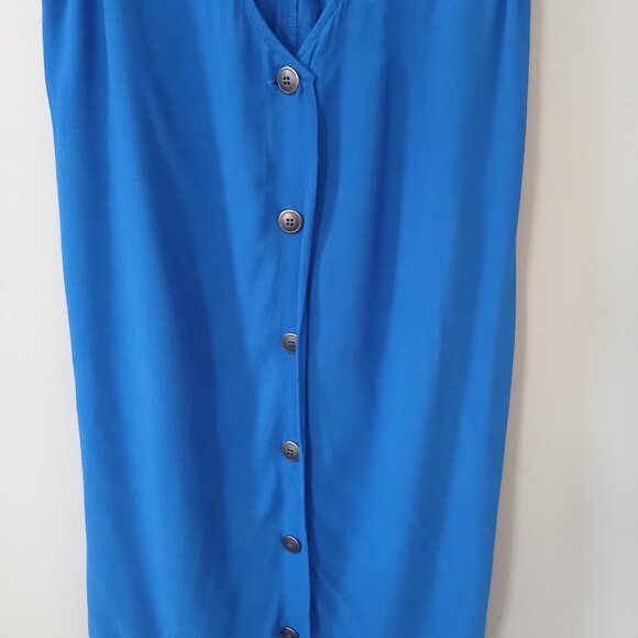 Madewell Women's Sz S Lakeshore‎ Button Back Dress Mini Blue Sleeveless - Picture 8 of 13